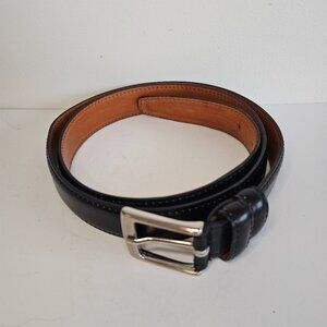Black leather men's belt made in Italy 42